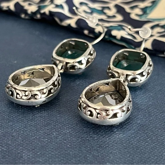 SOLD SOLD Brighton Graceful French Wire Earrings Tear Drop Faceted Swarovski - Picture 7 of 12